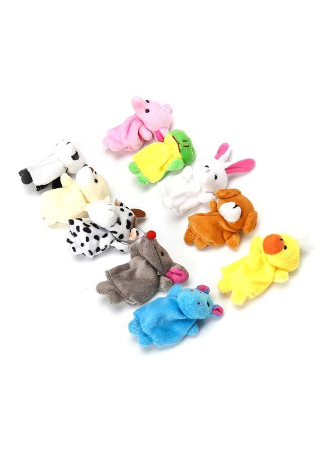 10-Piece Animal Finger Puppet Plush Toys 7X3cm