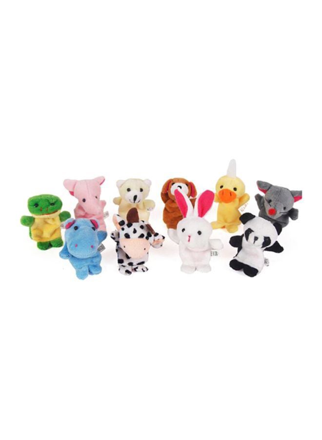 10-Piece Animal Finger Puppet Plush Toys 7X3cm