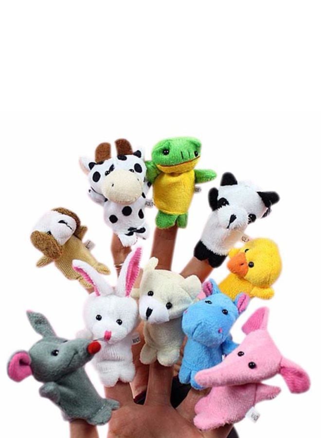 10-Piece Animal Finger Puppet Plush Toys 7X3cm