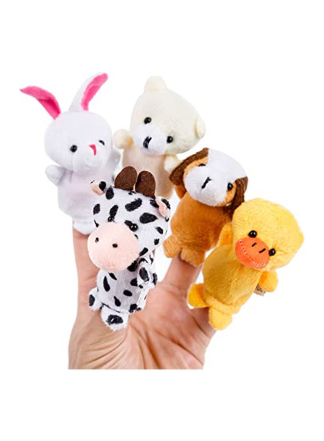 10-Piece Animal Finger Puppet Plush Toys 7X3cm