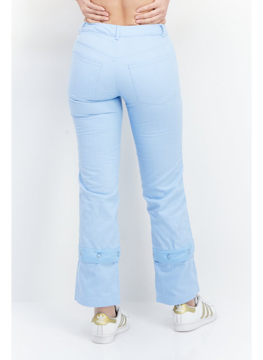 Women Loose Fit Textured Outdoor Track Pants, Light Blue