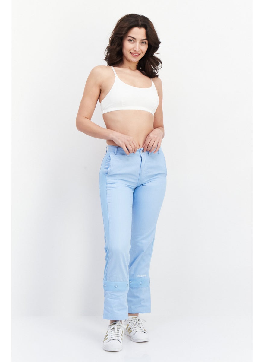 Women Loose Fit Textured Outdoor Track Pants, Light Blue