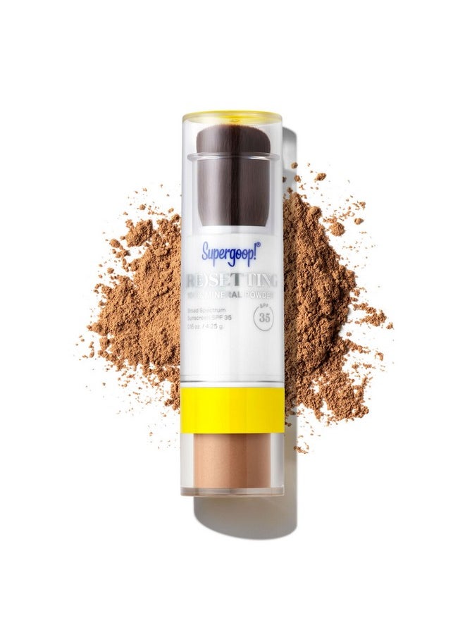 (Re)Setting 100% Mineral Powder, Deep - 0.15 Oz - Makeup Setting Powder + Broad Spectrum Spf 35 Pa+++ Sunscreen - With Ceramides, Olive Glycerides & Coated Silica Spheres