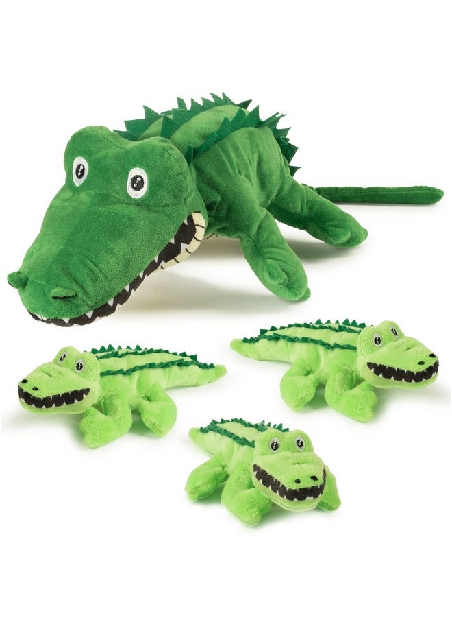 Talking Stuffed Mommy Alligator With 3 Baby Alligators In Her Tummy | Stuffed Animal Family | Stuffed Animal Mom And Baby | Baby Toy Stuffed Animals | Stuffed Animals For Ages 0+