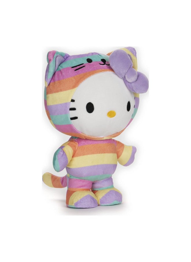 Sanrio Hello Kitty Rainbow Outfit Plush, Premium Stuffed Animal For Ages 1 And Up, 9.5”, Rainbow