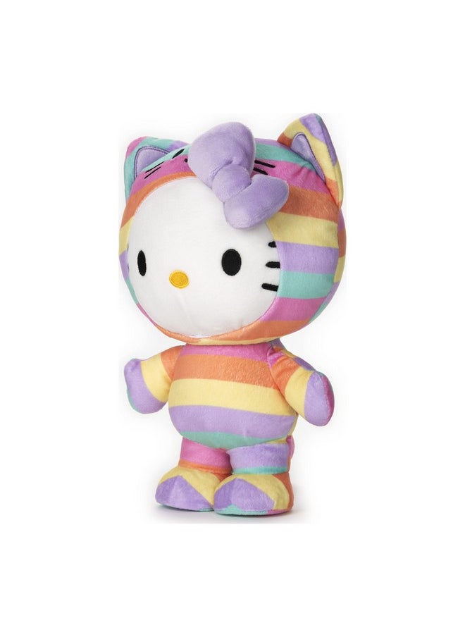 Sanrio Hello Kitty Rainbow Outfit Plush, Premium Stuffed Animal For Ages 1 And Up, 9.5”, Rainbow