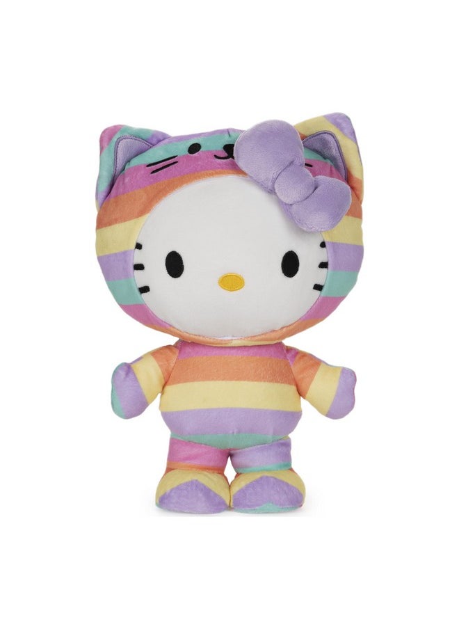 Sanrio Hello Kitty Rainbow Outfit Plush, Premium Stuffed Animal For Ages 1 And Up, 9.5”, Rainbow