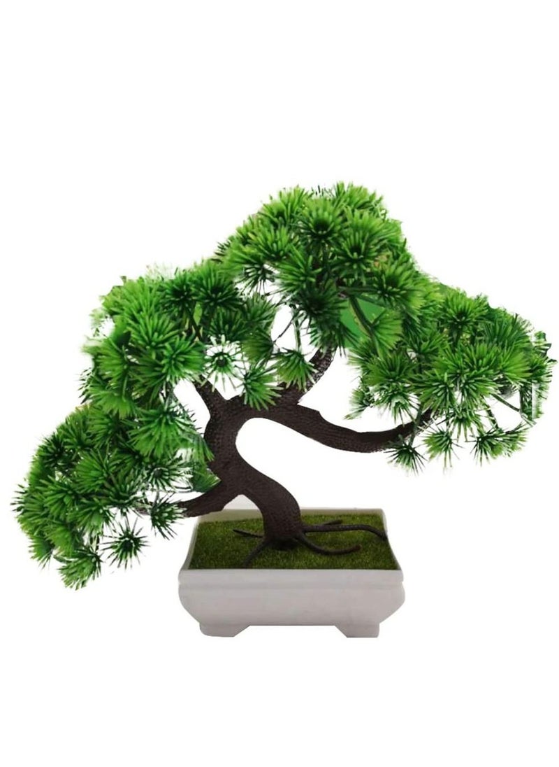 Artificial Plants Artificial Bonsai Tree Fake Plant Potted Desktop Display Garden Decor Pine Tree Green