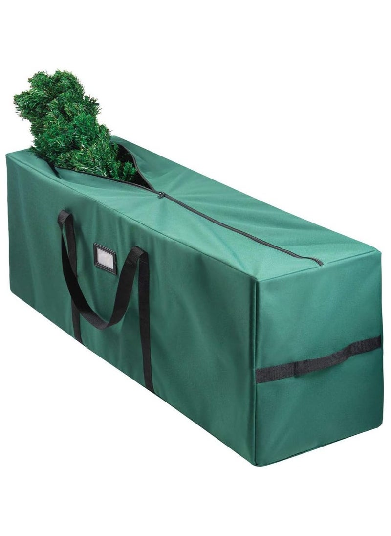 Christmas Tree Storage Bag Waterproof Heavy Duty 600D Oxford Christmas Tree Bag Reinforced Handles Dual Zipper Label Protection From Dust Water (Green)