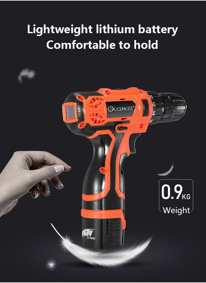 12V 600W High Power Digital Display Electric Drill Tool Set Multi-function Lithium Battery Wireless Charging 22 Pieces Accessory Set Suitable for Home Repair Furniture Car Installation