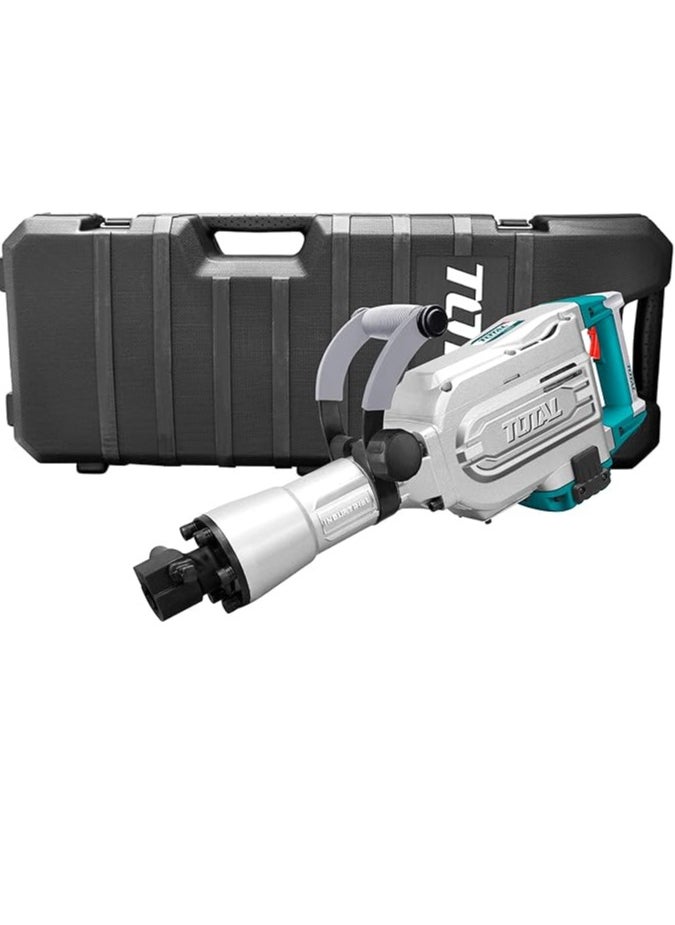 Total Demolition Breaker Jack Hammer 1700W, 45J Impact Force, 1400bpm, 16KG, HEX Chuck System, Includes 2 Chisels & Extra Carbon Brushes – TH215456, Heavy Duty for Concrete & Stone