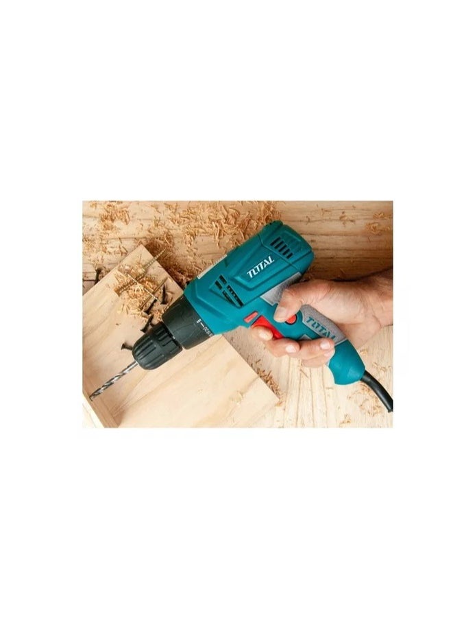 Total Electric Drill 280W, 10mm Keyless Chuck, 0-750rpm, 20+1 Torque Settings, 4M Cable, Ideal for Drilling Wood, Metal & Plastic – TD502106