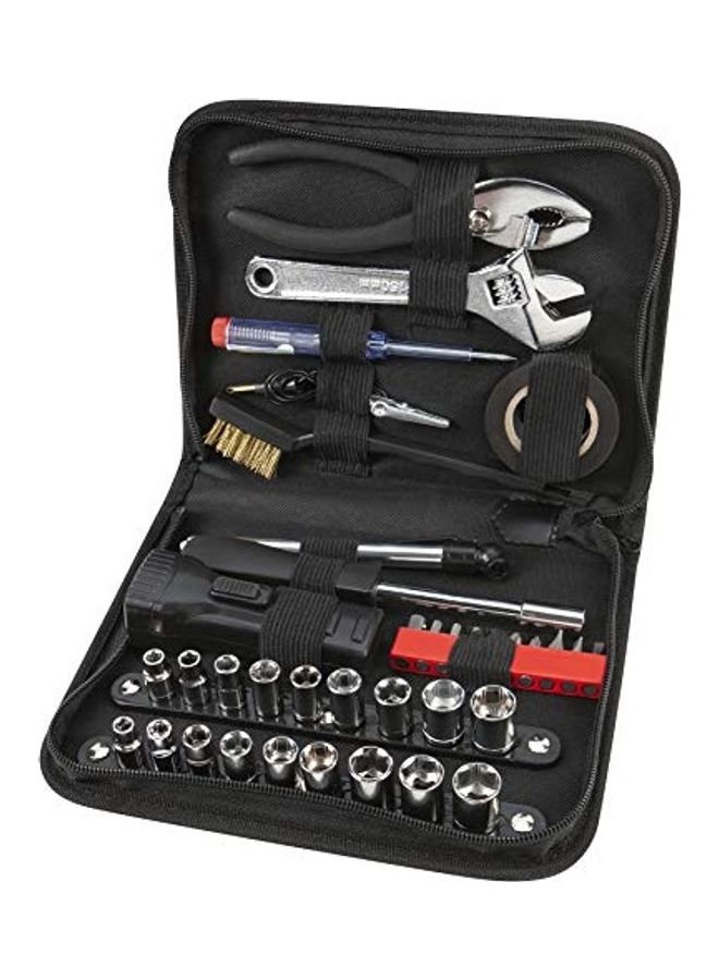 38-Piece Compact Tool Set With Zippered Holster Black/Silver