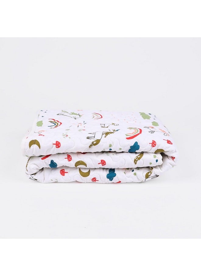 Organic Cotton All Season Baby Quilt | Light Weight | Soft | Perfect For Light Winters | 100X120 Cm | 0-3 Year | Unicorn | Reversible