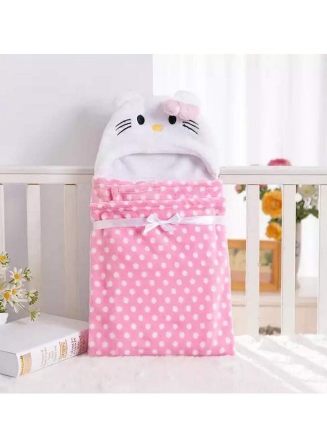 New Born Baby Wrapper, Blanket, Soft Towel For Baby Boys And Baby Girls, Fleece, Pink