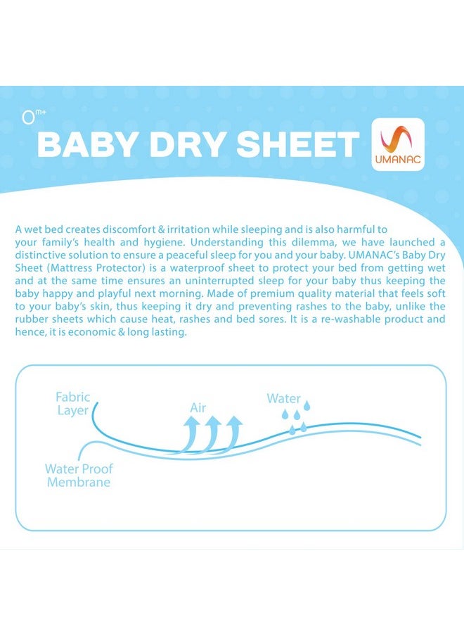 Baby Dry Sheet, Mattress/Bed Protector, Reusable, Washable Sheet For Kids, Infant, Toddler And Adults - Peacock Blue, Large (140Cm X 100Cm)