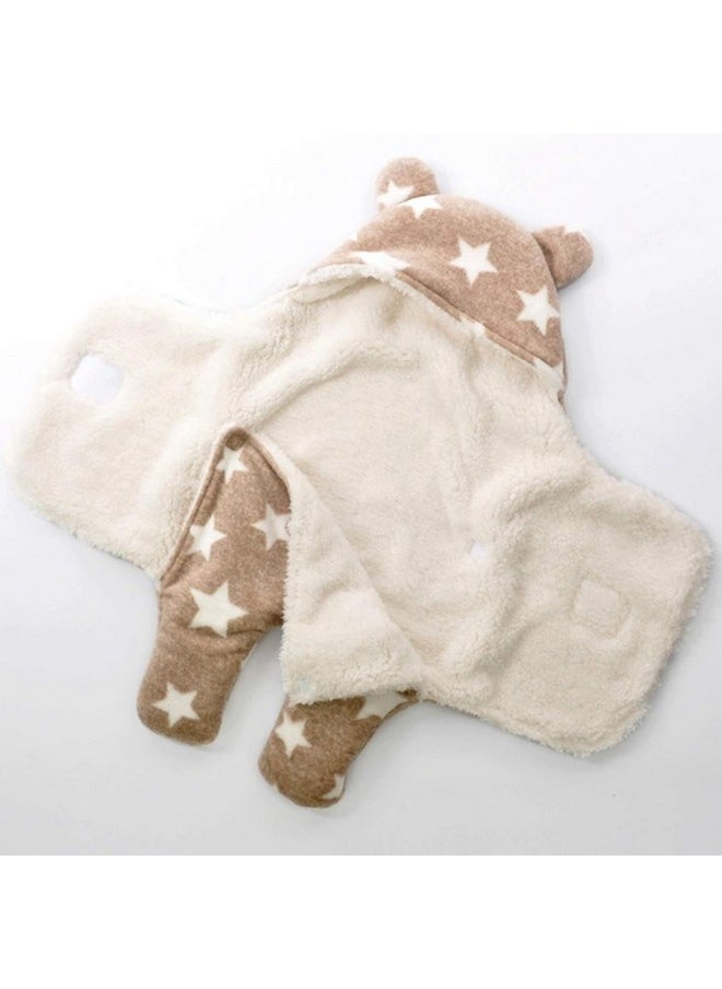 Baby Blankets New Born Combo Pack Of Super Soft Baby Wrapper Baby Sleeping Bag For Baby Boys, Baby Girls, Babies (76Cm X 70Cm, 0-6 Months, Skin Friendly, Fleece, Stars Grey, Beige)