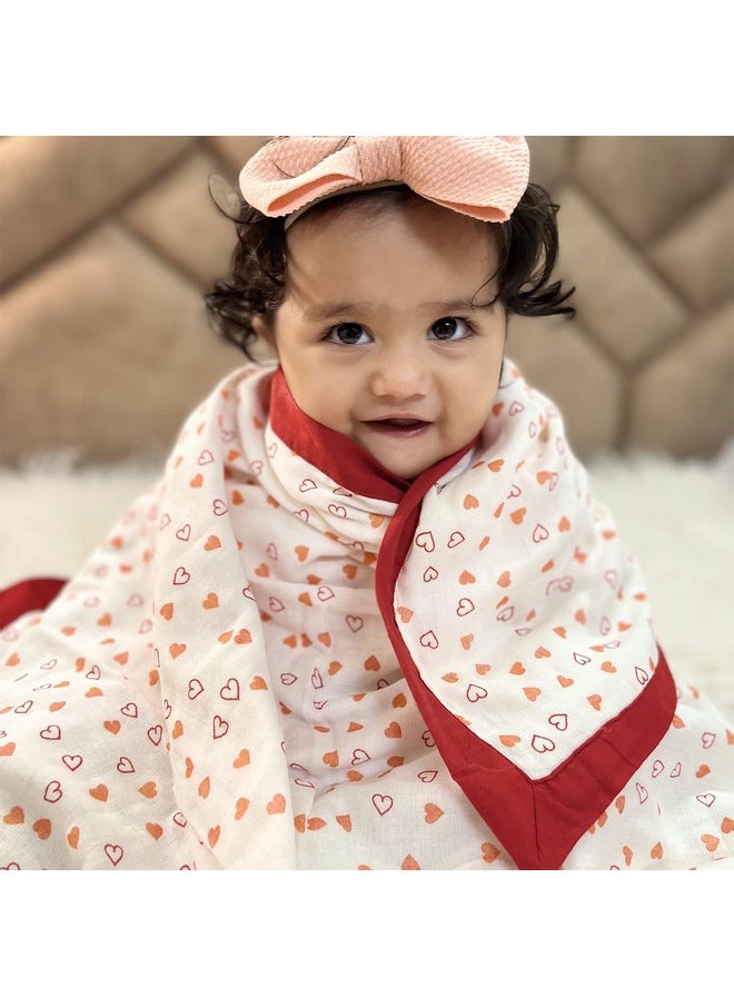 Organic Cotton Baby Muslin Layer Dohar - 0-3 Year-100X100 Cm - Water Melon