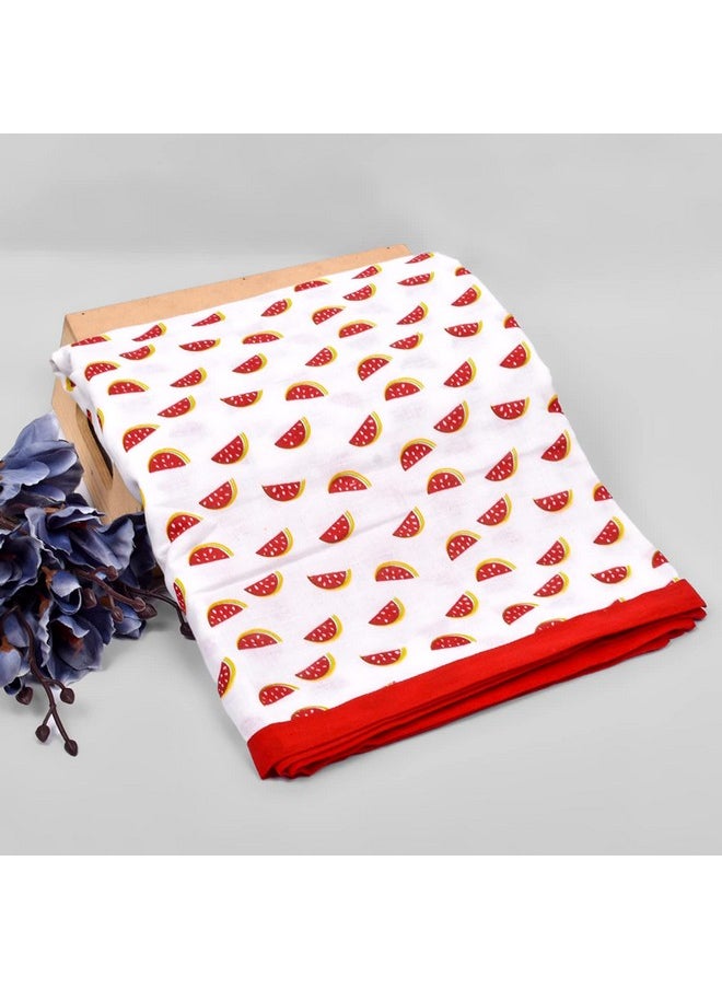 Organic Cotton Baby Muslin Layer Dohar - 0-3 Year-100X100 Cm - Water Melon