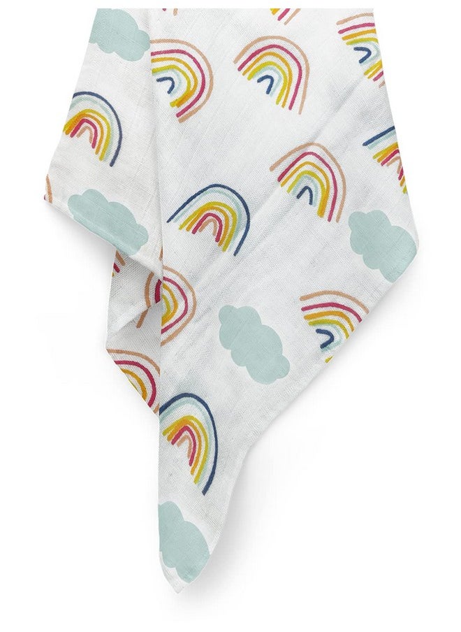 Organic Cotton Baby Muslin Swaddle Combo | Rainbow & Unicorn | 100X100 Cm | 0-12 Months | Multicolor | Pack Of 2