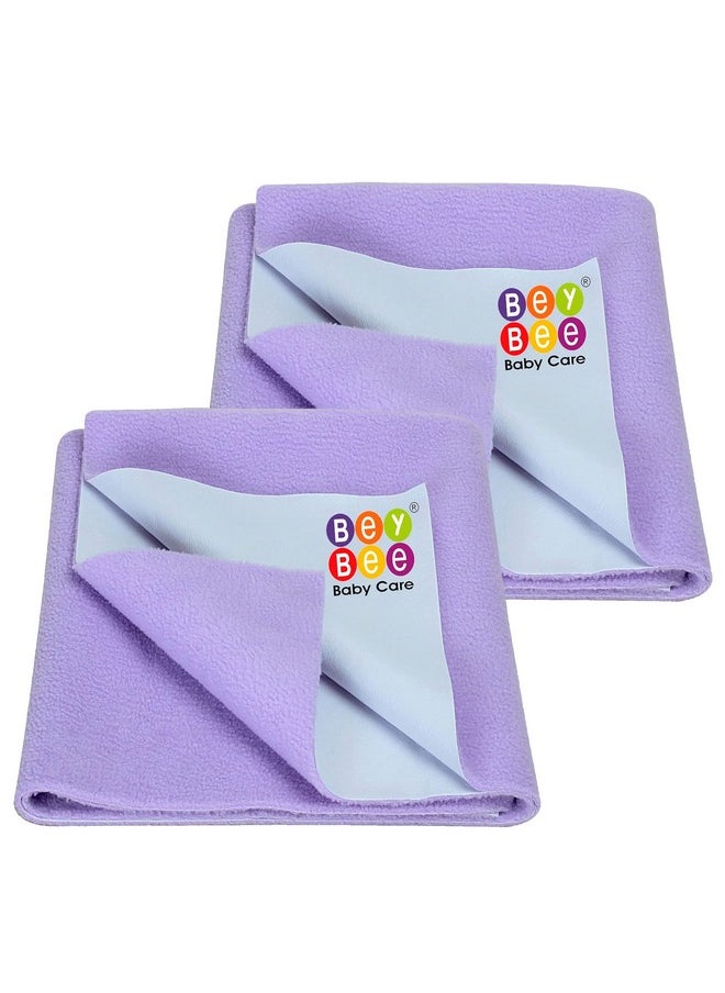 Beybee Waterproof Quick Dry Sheet For Baby|Anti-Piling Fleece Extra Absorbent Washable Matress Protector| Baby Bed Protector Sheet For Toddler, (Medium Pack Of 2, 70X100Cm, Violet)