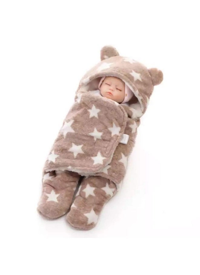 Baby Blankets New Born Combo Pack Of Hooded Wrapper Sleeping Bag And Baby Bath Towel For 0-6 Months Baby Boys And Baby Girls Pack Of 2