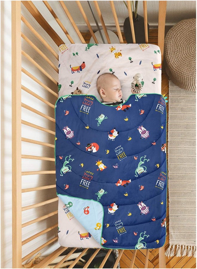 100% Organic Cotton All Weather Reversible Quilt/Comforter/Blanket Young Wild & Free I Suitable For Toddler/Infants/New Born Upto 5 Years