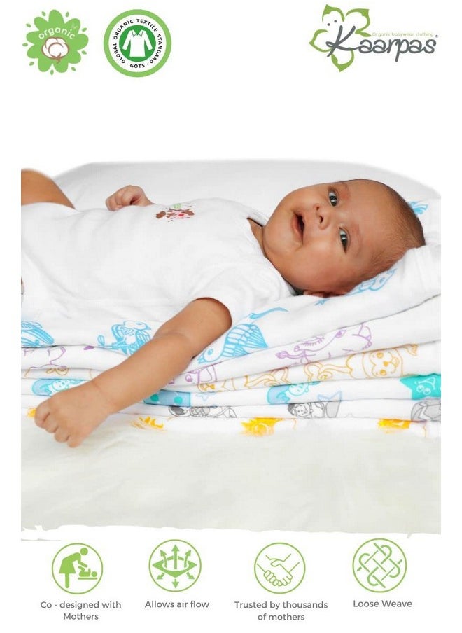 ‘Ocean Dive’ 2 Layer Organic Cotton Muslin Blanket : Spiny The Seahorse, (Size : 120 X 120 Cm), Peach