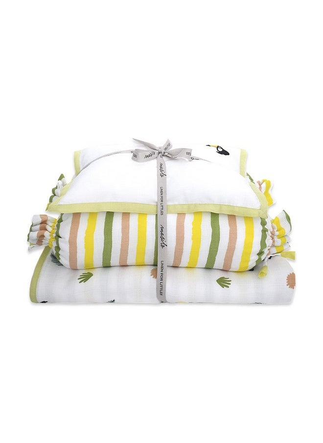 Organic Cotton Mini Crib Set Combo Includes Cot Bedding Essential For Infants, Soft & Comfortable Newborn Baby Gift - Toucan