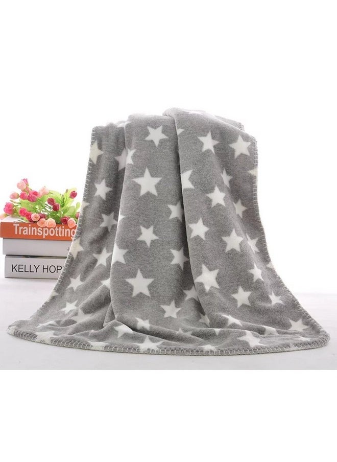 Wool Newborn Wrapper Cum Baby Blanket (Grey Star)