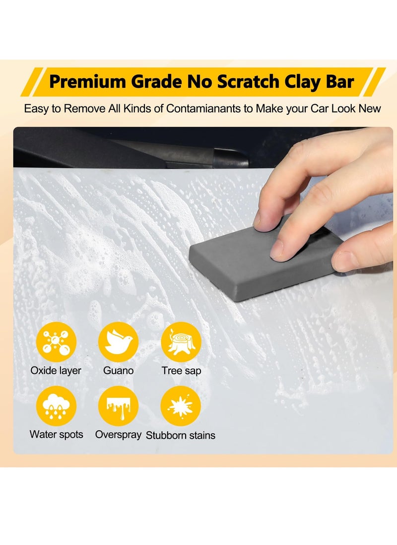 Car Clay Bar, Premium Grade No Scratch Magic Clay Bar, Detailing Cleaner Kit Glass Deatil Cleaning, with Washing and Adsorption Capacity, for Auto SUV,RV,Truck (4 Pack 400g)