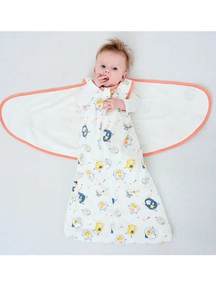 Baby Swaddle Wearable Blanket 3-Way Adjustable Transtion Sleep Sack 100% Cotton Swaddle Wrap with Beanie Cap Infant Cotton Swaddle for Newborn Infant Boy Girl 0-6 Months