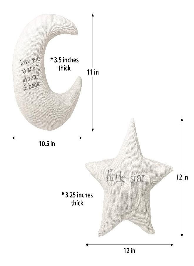 Lillian Rose White Star and Gray Moon Nursery Pillow Set