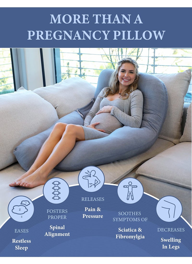 Pregnancy Pillows UShape Full Body Pillow Cooling Cover Grey Pregnancy Pillows For Sleeping Body Pillows For Adults Maternity Pillow And Pregnancy