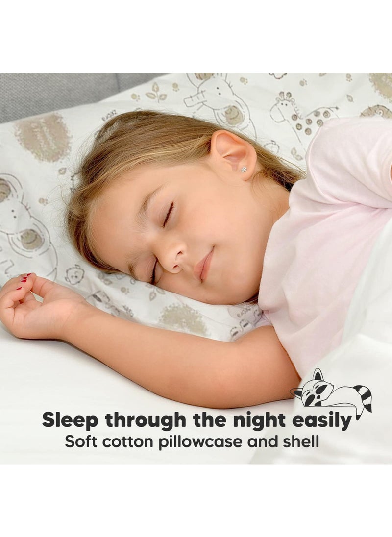 Toddler Pillow With Pillowcase 13X18 Soft Organic Cotton Baby Pillows For Sleeping Travel Toddler Cot Bed Set Kea Safari