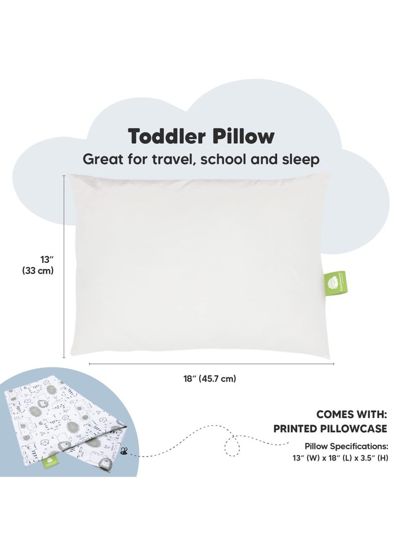 Toddler Pillow With Pillowcase 13X18 Soft Organic Cotton Baby Pillows For Sleeping Travel Toddler Cot Bed Set Kea Safari