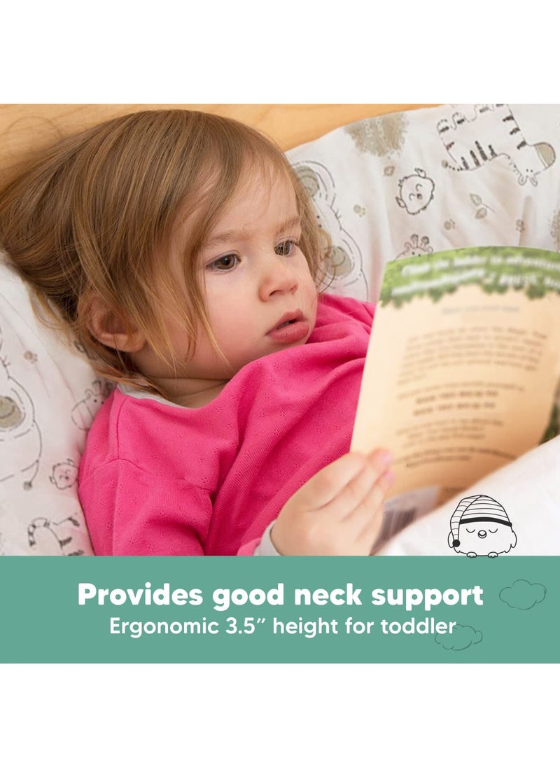 Toddler Pillow With Pillowcase 13X18 Soft Organic Cotton Baby Pillows For Sleeping Travel Toddler Cot Bed Set Kea Safari