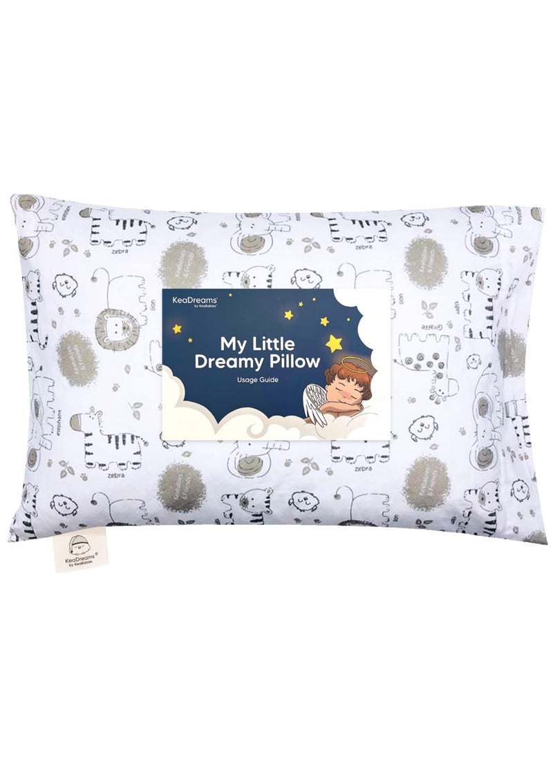 Toddler Pillow With Pillowcase 13X18 Soft Organic Cotton Baby Pillows For Sleeping Travel Toddler Cot Bed Set Kea Safari