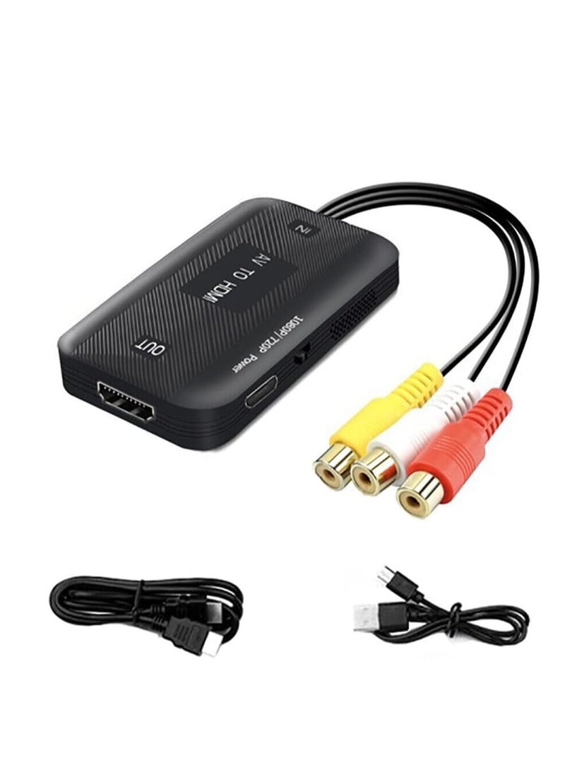 1080P RCA to HDMI Converter for TV PC PS3 Xbox VCR Blue-Ray DVD Players with USB Power Cable