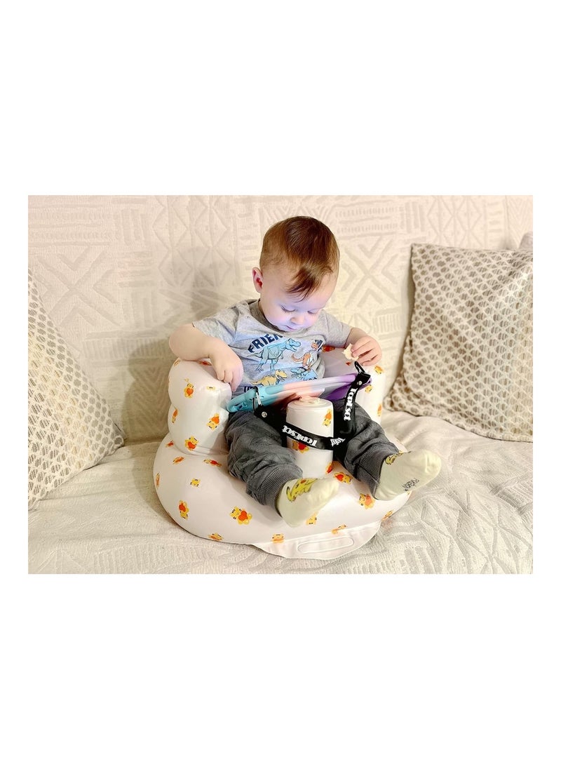 Baby Inflatable Seat For Babies 3-36 Months, Built In Air Pump Infant Back Support Sofa (Bear Head)