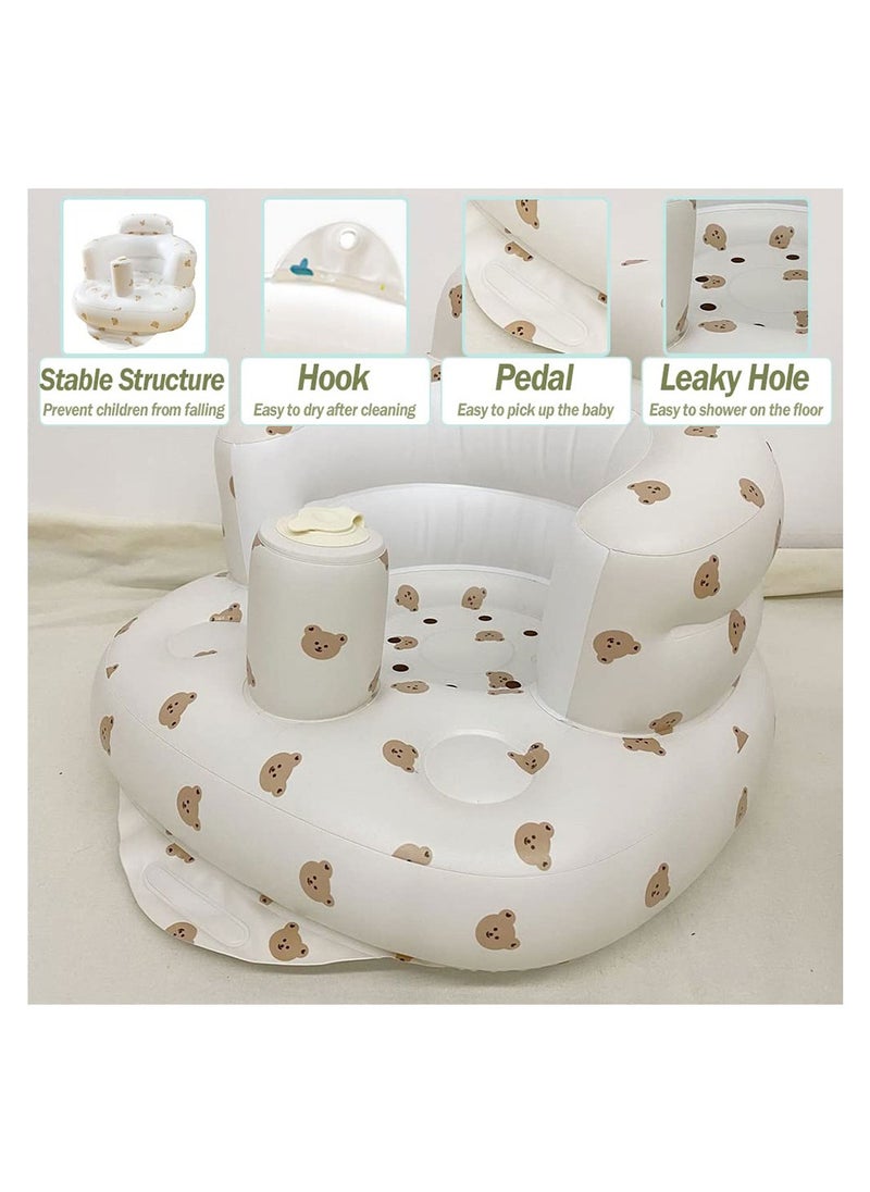 COOLBABY Baby Inflatable Seat Built in Air Pump Infant Back Support Sofa Infant Support Seat Toddler Chair for Sitting Up Baby Shower Chair