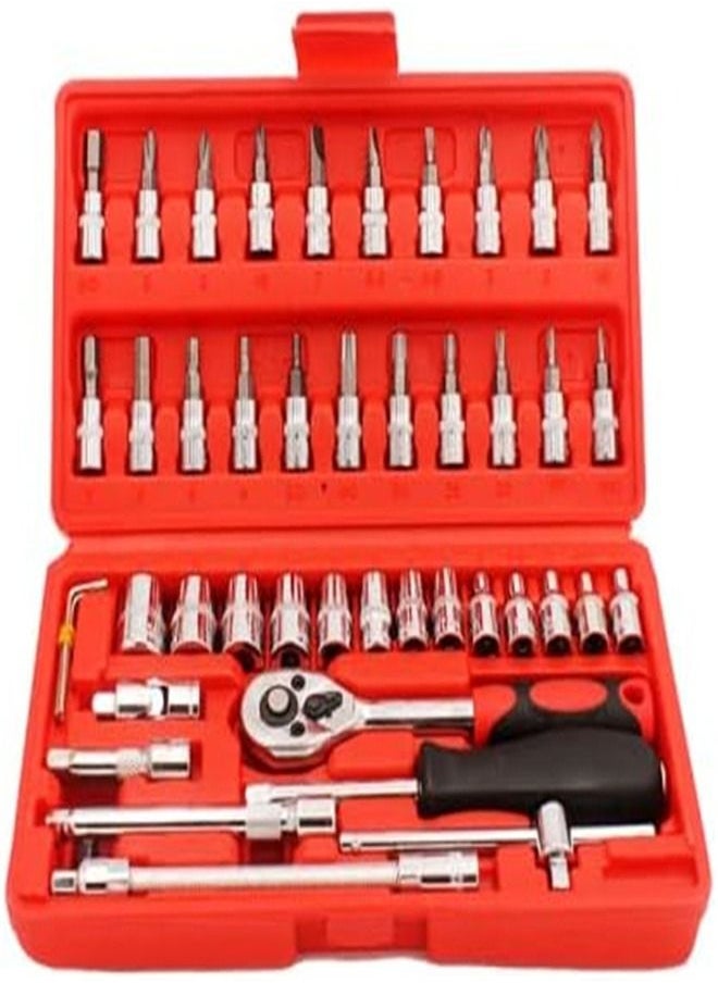 Goolsky Torx Socket Sets, Drive Male Female Torx Bit Socket Set, Star Socket Set for Automotive Repair & Household-46 Pcs Ratchet set Mechanic Tools, Valentine's Day gifts for men