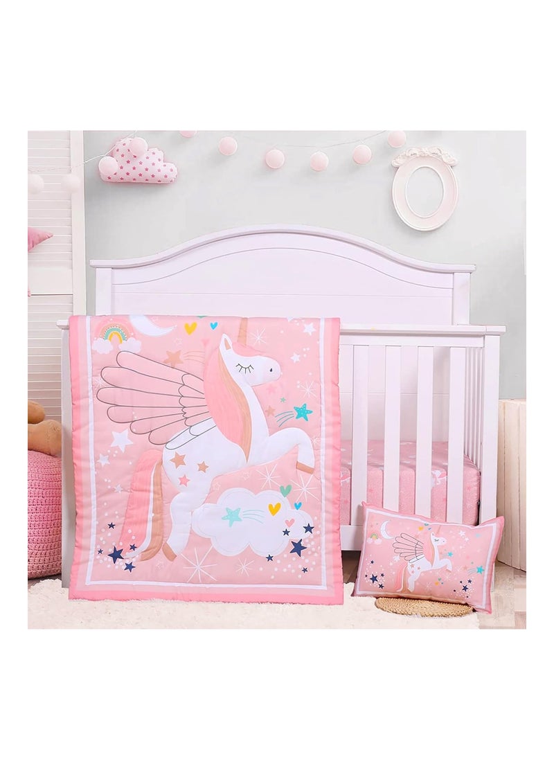 Pack Of 3 Crib Bedding Set For Girls