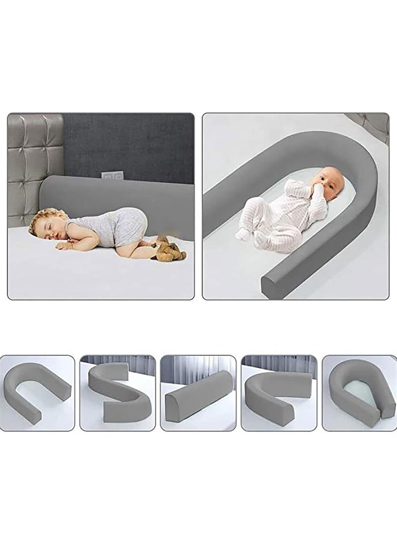 Baby Bed Rail Guard for Toddlers, Infants Bed Safety Guard Rail, Foldable Toddler Bed Crib Rail Guard for Kids, 1.8M Baby Guard Bumper for Crib, Safe Bed Side Rail for Twin Full-Size Queen King Mattress