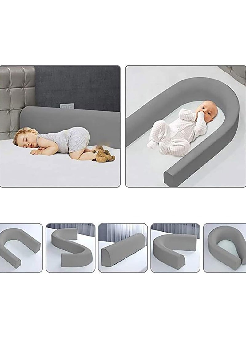 Baby Bed Rail Guard for Toddlers, Infants Bed Safety Guard Rail, Foldable Toddler Bed Crib Rail Guard for Kids, 2M Baby Guard Bumper for Crib, Safe Bed Side Rail for Twin Full-Size Queen King Mattress