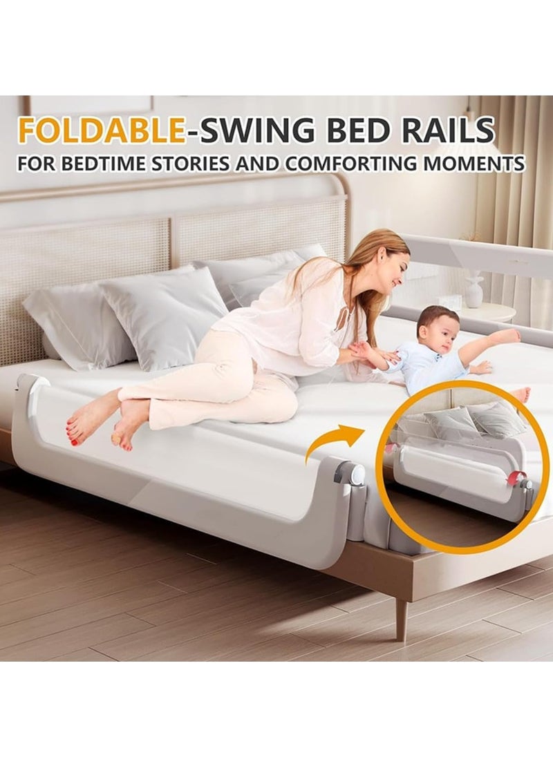 Toddler Bed Rails for Crib, Bed Rail Guard for Toddlers, Baby Crib Guard Bumper, Kids Adjustable Fall Protection Guardrails, Safety Bed Fence Protector Rail, Kids Safe Bed Side Rail for Queen, King Beds (1.8M)