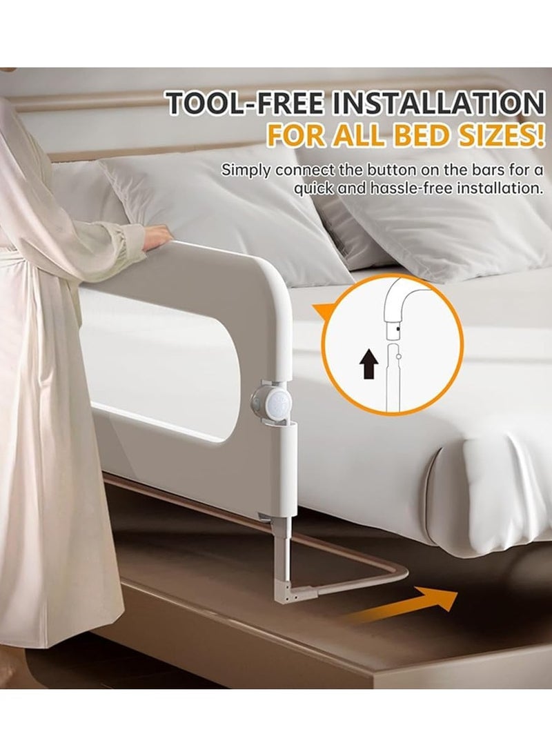 Toddler Bed Rails for Crib, Bed Rail Guard for Toddlers, Baby Crib Guard Bumper, Kids Adjustable Fall Protection Guardrails, Safety Bed Fence Protector Rail, Kids Safe Bed Side Rail for Queen, King Beds (1.8M)