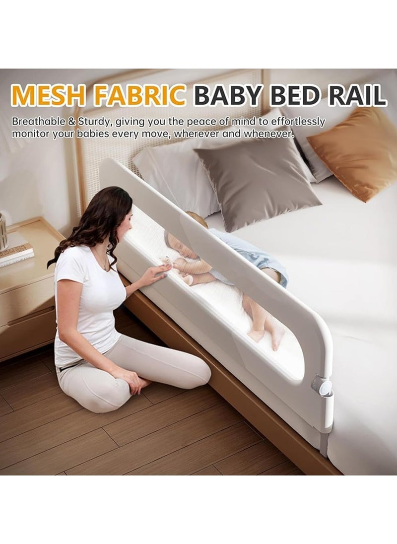 Toddler Bed Rails for Crib, Bed Rail Guard for Toddlers, Baby Crib Guard Bumper, Kids Adjustable Fall Protection Guardrails, Safety Bed Fence Protector Rail, Kids Safe Bed Side Rail for Queen, King Beds (1.8M)
