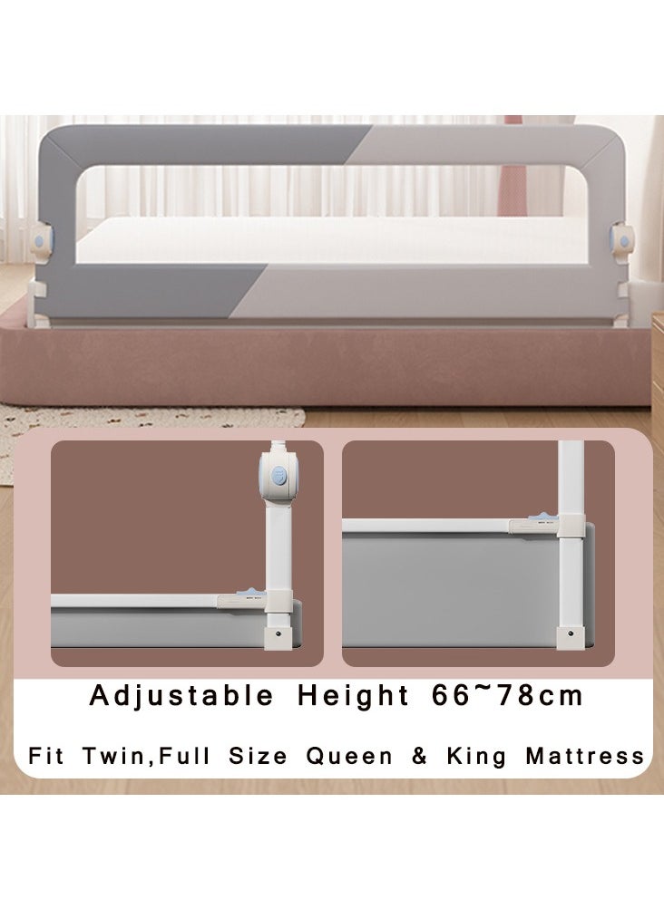 Bed Rail Guard for Toddler, Baby Crib Bed Side Rails, Toddler Bed Rail Guard Bumper, Child Bedrail Safety Bed Fence Protector Rail for Kids, Kids Bed Guard Rail for Full, Queen Size Bed (2*2M)