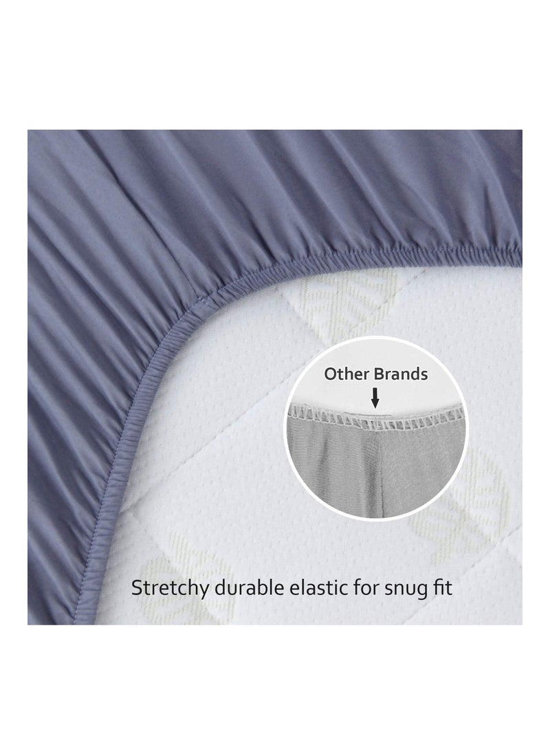 Pack Of 2 Fitted Crib Sheet For Standard Crib Mattress, Grey And Pink